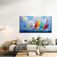 Sailboats Racing on The Ocean Wall Art Canvas Office Home Room Framed 80x45cm