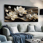 Golden Flowers & River wall canvas office home room framed 120x60cm
