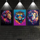 3pcs Modern Headphone Lions & Tigers Metal Print Ready to Hang Art