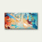 Teal Orange Blue Splash Pattern Wall Art Canvas Office Home Room Framed 120x60cm