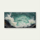 Green Sea Wave Crashing On Rock Wall Art Canvas Office Home Room Framed 120x60cm