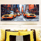 3pcs Cabs in the City Scene Metal Print Ready to Hang Art