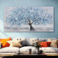 Blue Tree wall canvas office home room framed 120x60cm