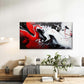 Abstract Red White Black Fluid Wall Art Canvas Office Home Room Framed 120x60cm