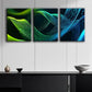 3pcs Green Digital Art Metal Print Ready to Hang Art