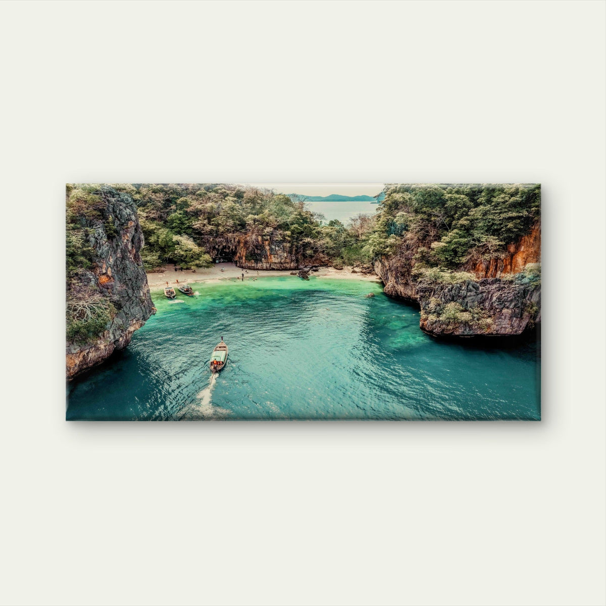 Aerial View Of Krabi Island Wall Art Canvas Office Home Room Framed 80x45cm