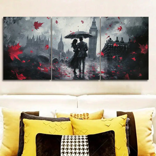 3pcs Romantic London Big Ben Metal Print Ready to Hang Art