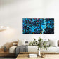 Blue Paint Splash Background Wall Art Canvas Office Home Room Framed 120x60cm