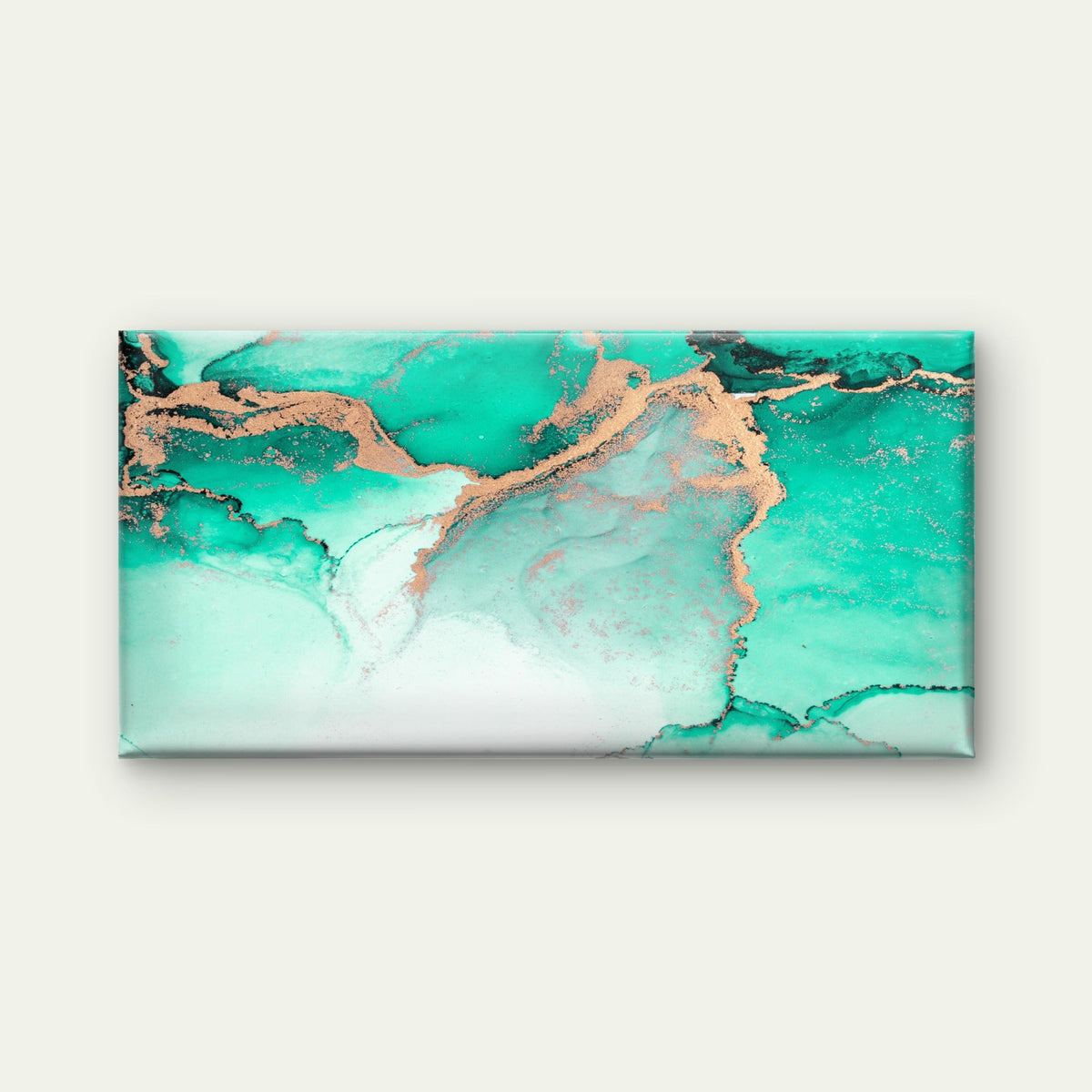 Emerald and Gold Marble Wall Art Canvas Office Home Room Framed 120x60cm