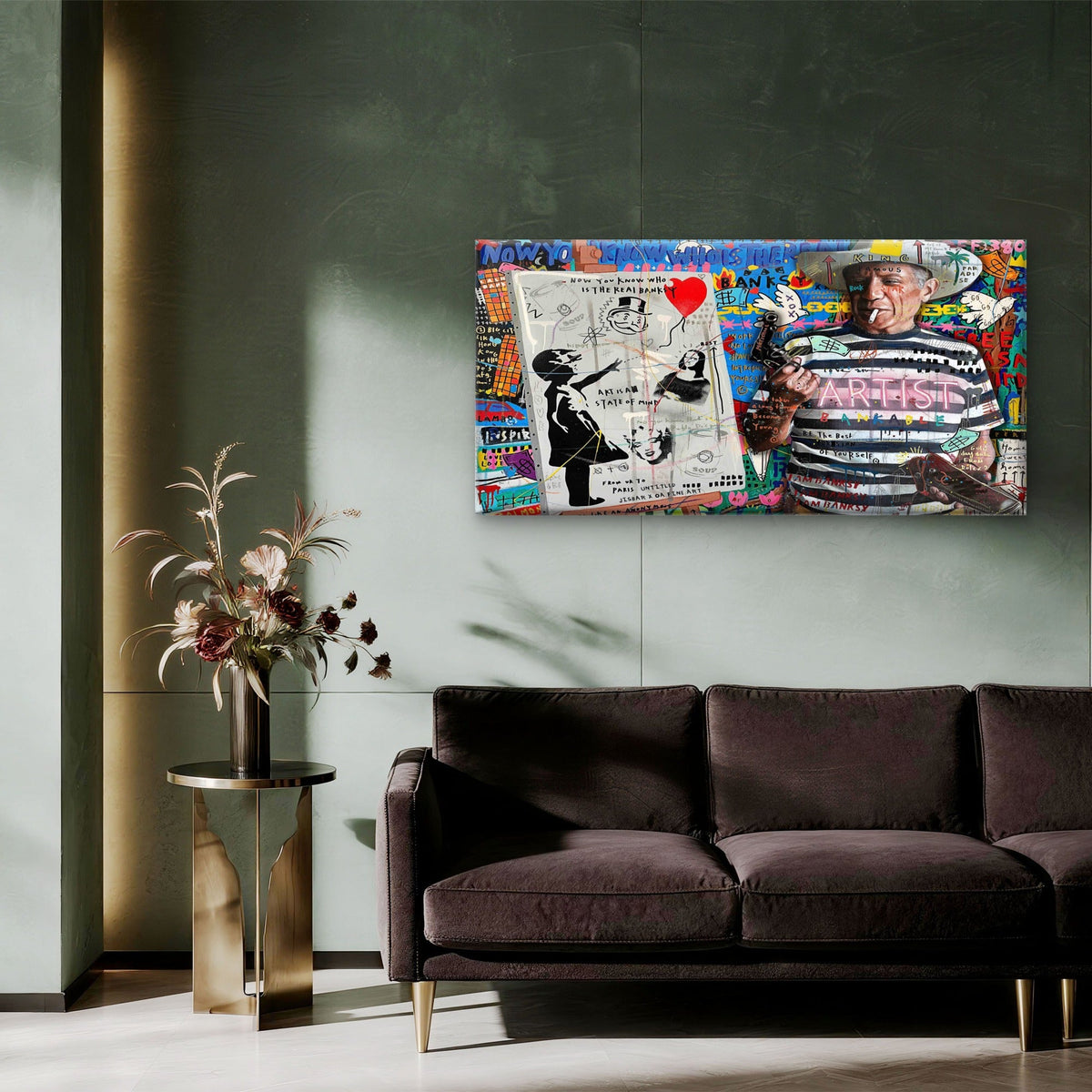 Maximalist Master Sketch Graphi Wall Art Canvas Office Home Room Framed 80x45cm