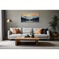 Forest Sunset Mountain Foggy Trees Wall Art canvas office home room framed 120x60cm