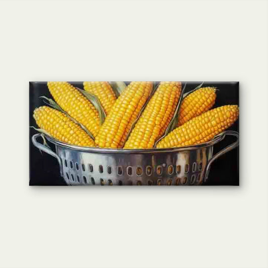 Still Life Corn Food Artwork Wall Art Canvas Office Home Room Framed 120x60cm