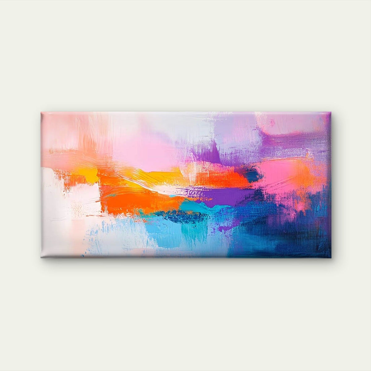 Abstract Texture Vivid Tones Wall Art Canvas Office Home Room Framed 120x60cm