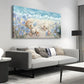 Starfish Shells Seaside Blue White Flowers Wall Art canvas office home room framed 120x60cm