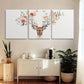 3pcs Watercolor Vibrant Floral Antler Deer Design Metal Print Ready to Hang Art