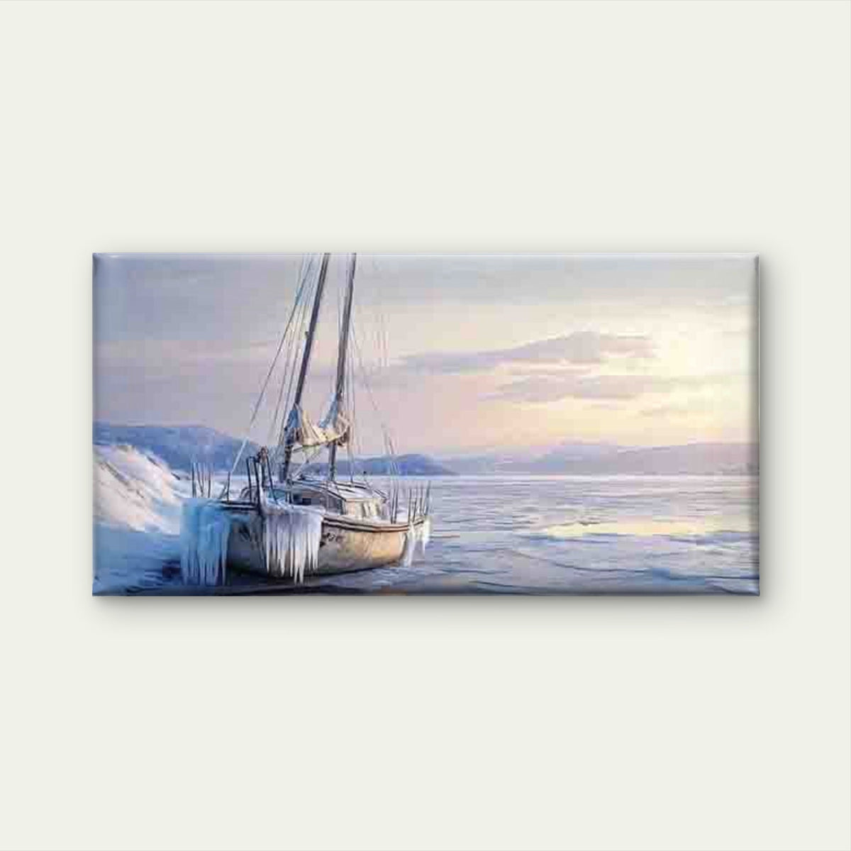 Modern Ice Sail Wall Art Canvas Office Home Room Framed 120x60cm