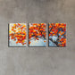 3pcs Watercolor Orange Tree of Life Painting Metal Print Ready to Hang Art