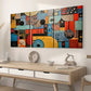 3pcs Retro Style Fashion Abstract Graphic Art Vintage Wall Art Set Canvas Framed 40x60cm - High Quality Print 100% Australian Made Wall Canvas Ready to Hang