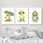 3pcs Adorable Duck Umbrella, Hat & Hoodie Classic Design Metal Print Ready to Hang Art