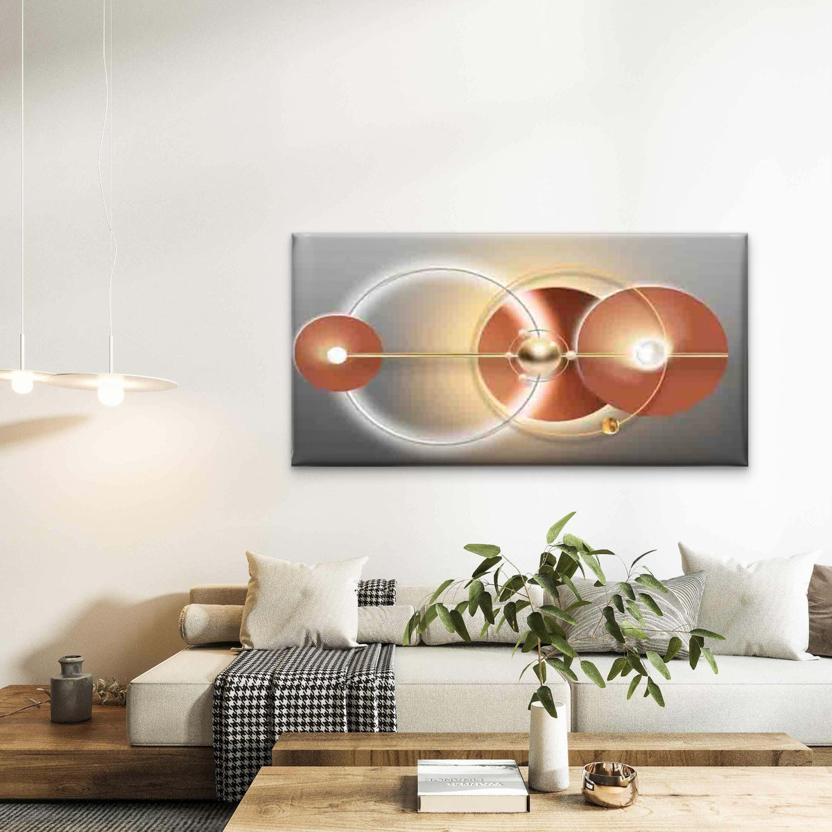 Atomic Structure Illustration Wall Art Canvas Office Home Room Framed 80x45cm