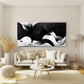 Flowing Black White Abstract Wall Art Canvas Office Home Room Framed 120x60cm