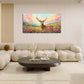 Large Rustic Wildlife Nature Deer Wildflower Wall Art canvas office home room framed 120x60cm