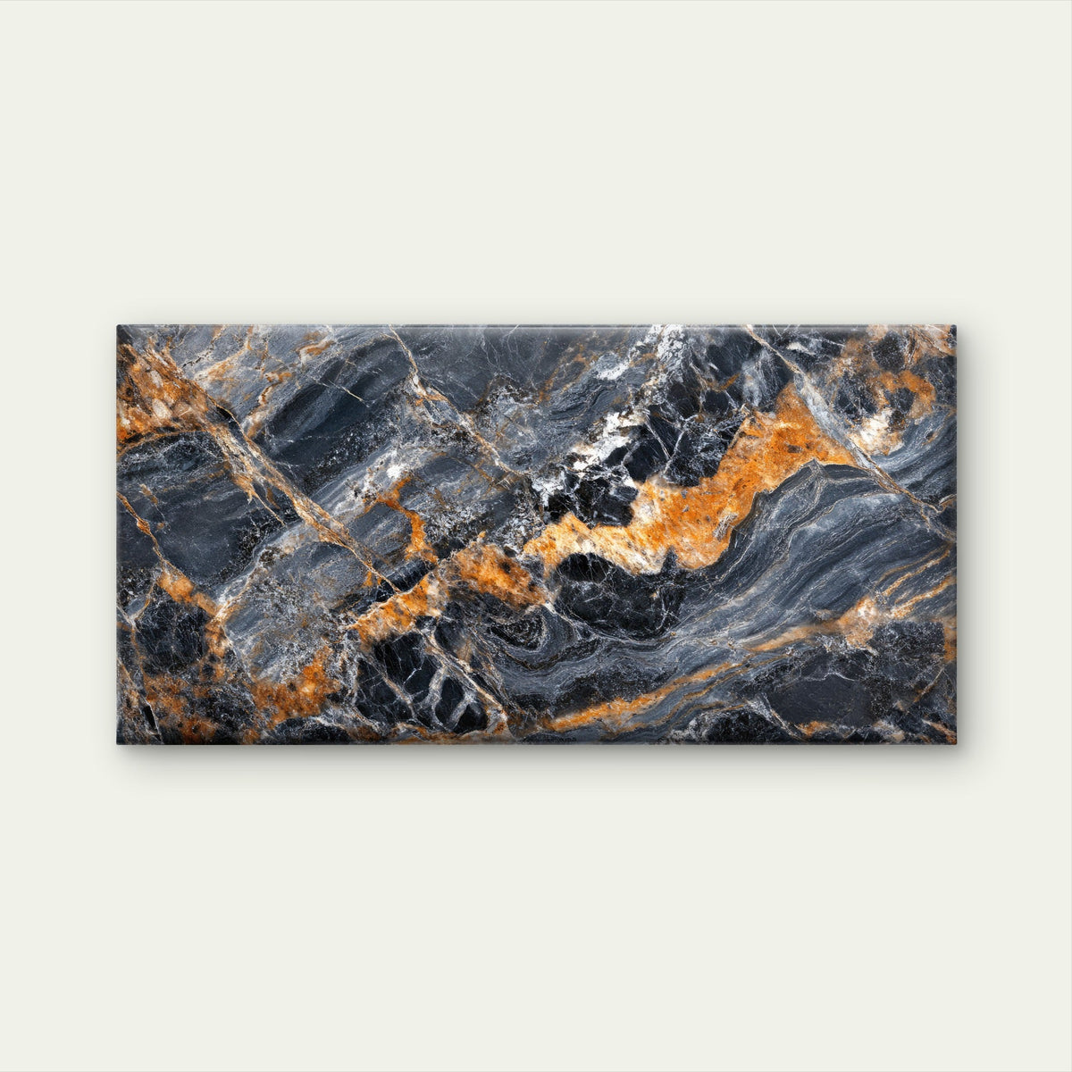 Abstract Modern Dark Stone Wave Wall Art Canvas Office Home Framed 80x45cm