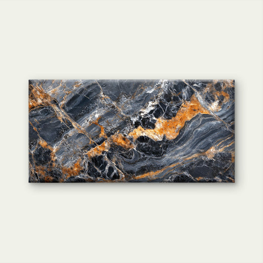 Abstract Modern Dark Stone Wave Wall Art Canvas Office Home Framed 80x45cm