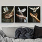 3pcs Peace Dove on Hand Design Metal Print Ready to Hang Art