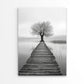 Tree Is Standing on a Pier in The Lake Print 100% Australian Made 40x60cm Stretched Canvas Ready to Hang