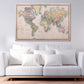 World Map Mercator Projection Print 100% Australian Made Stretched Canvas Ready to Hang - MP-109