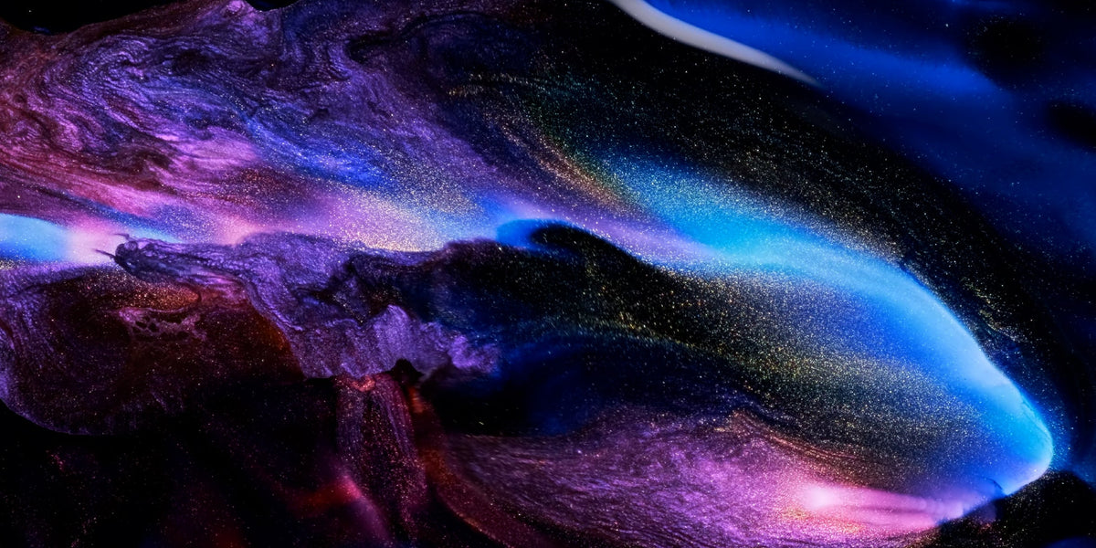 Blue Purple Fluid Abstract Swirl Wall Art Canvas Office Home Room Framed 80x45cm