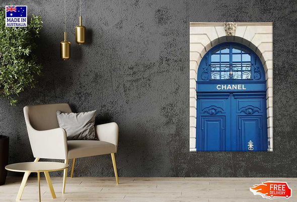 Fashion Store Front Blue Door Print 100% Australian Made Stretched Canvas Ready to Hang - FS - 109