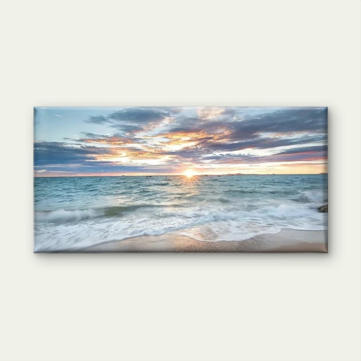 Ocean Sunset Sky Seascape Wall Art wall canvas office home room framed 120x60cm