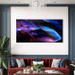 Blue Purple Fluid Abstract Swirl Wall Art Canvas Office Home Room Framed 80x45cm