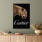 Leopard By A Black Background Print 100% Australian Made 40x60cm Stretched Canvas Ready to Hang