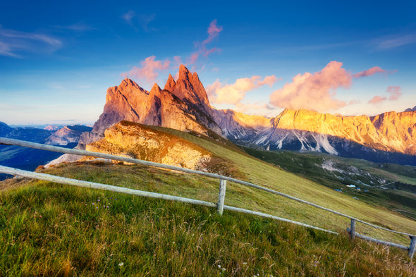 Grass Hill Mountains Scenery Print 100% Australian Made Stretched Canvas Ready to Hang - NT-109