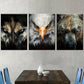 3pcs Ferocious Animals Gaze At Modern Fashion Art Wall Art Set Canvas Framed 40x60cm - High Quality Print 100% Australian Made Wall Canvas Ready to Hang