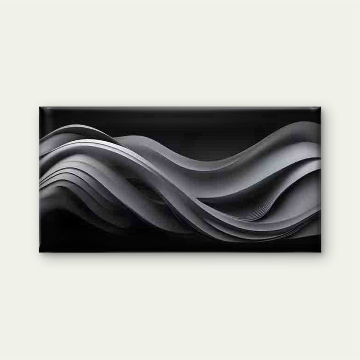 Abstract Wave Forms in Monochrome Wall Art Canvas Office Home Room Framed 120x60cm