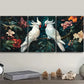 3pcs White Cockatoos & Tropical Flowers Metal Print Ready to Hang Art