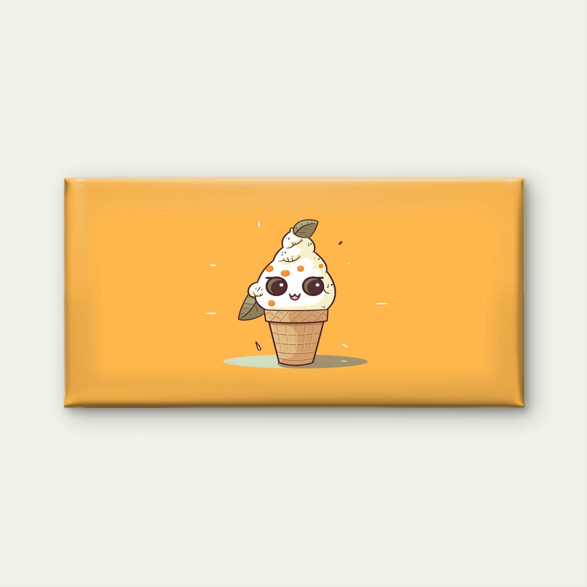Kawaii Cute Ice Cream Orange Wall Art Canvas Office Home Room Framed 120x60cm