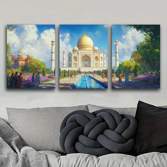 3pcs Taj Mahal Metal Print Ready to Hang Art