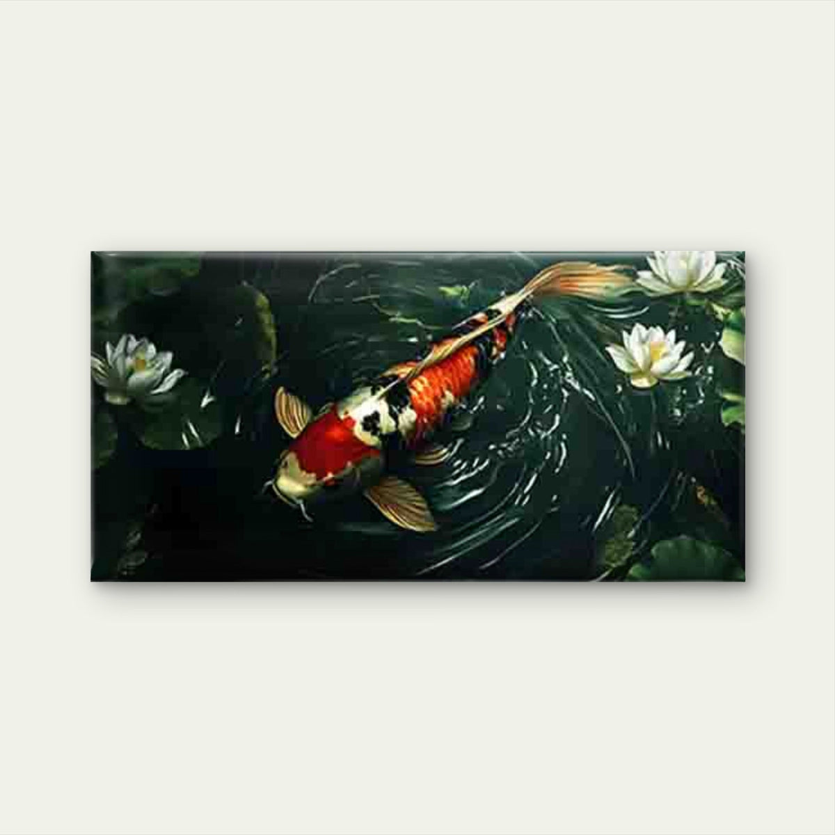 Koi Fish & for Lotus Wall Art Canvas Office Home Room Framed 120x60cm