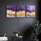3pcs A vivid combination of purple and gold Metal Print Ready to Hang Art