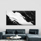 Bold Black & White Waves Design Wall Art Canvas Office Home Room Framed 120x60cm