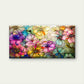 Vibrant Mosaic Flower Garden Wall Art Canvas Office Home Room Framed 120x60cm