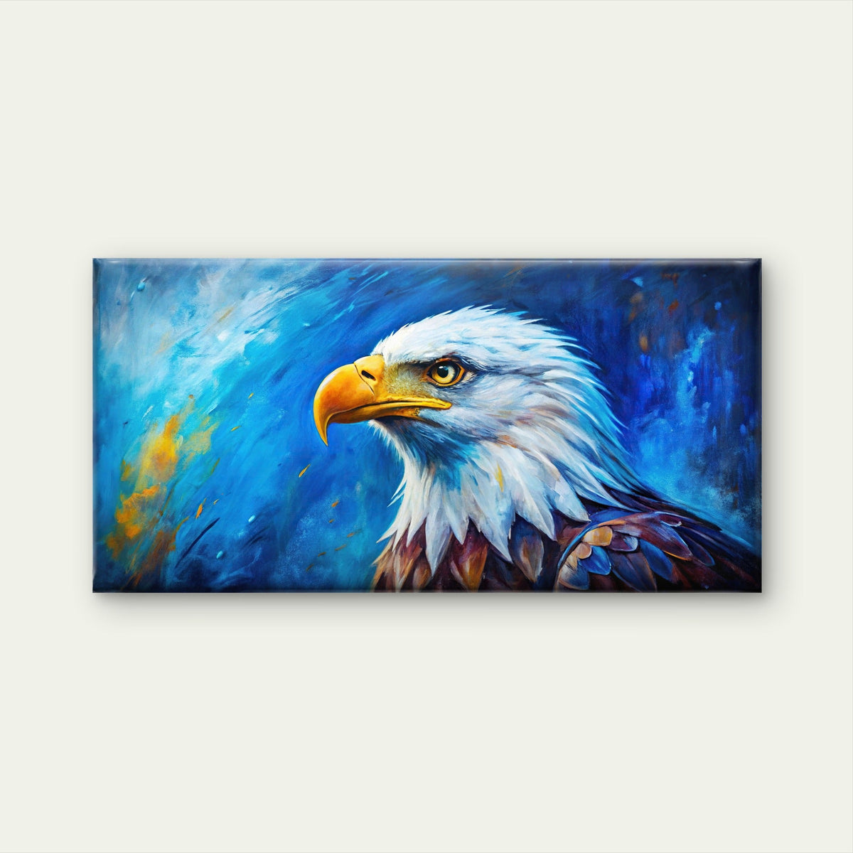 Colorful Bald Eagle Painting Wall Art Canvas Office Home Room Framed 120x60cm