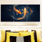 3pcs Vibrant Golden Scales & Long Tail Design Metal Print Ready to Hang Art