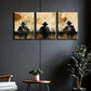 3pcs Silhouettes at Bar Design Metal Print Ready to Hang Art