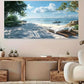 Tropical Beach in Hammock wall canvas office home room framed 120x60cm
